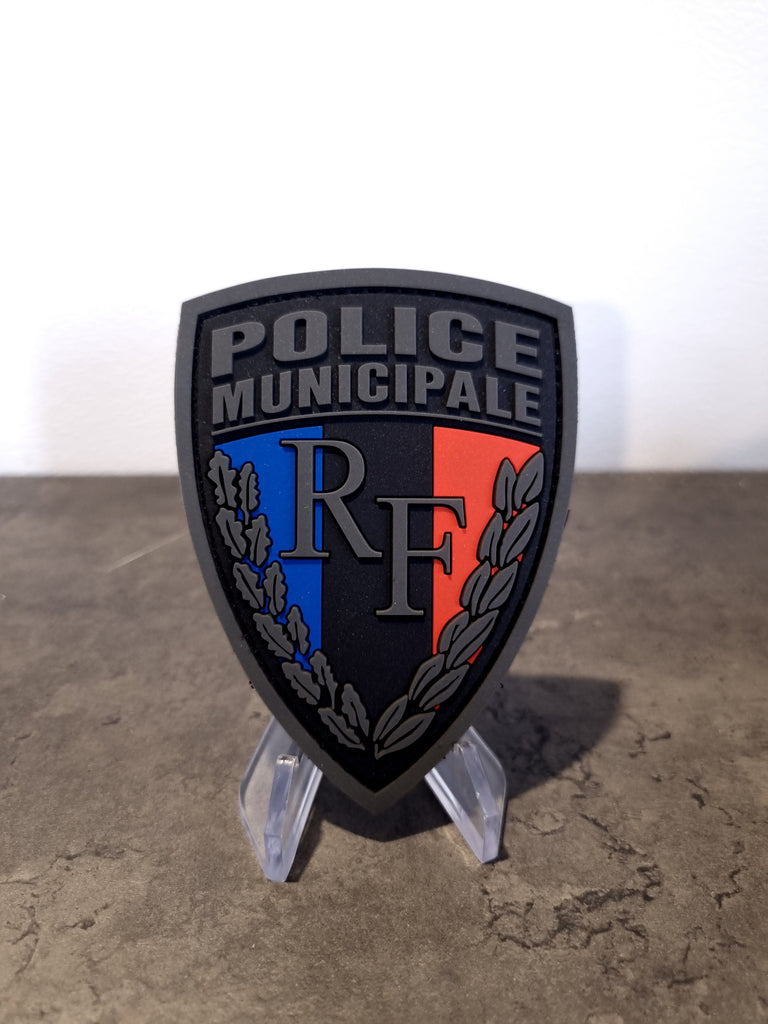 Small Iron Municipal Police Badge PVC (rubber) Low visibility 